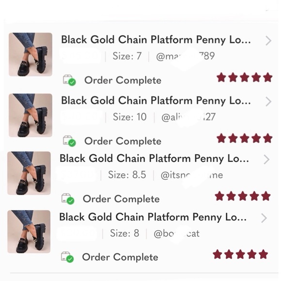 Black Gold Chain Platform Penny Loafers - Picture 9 of 10